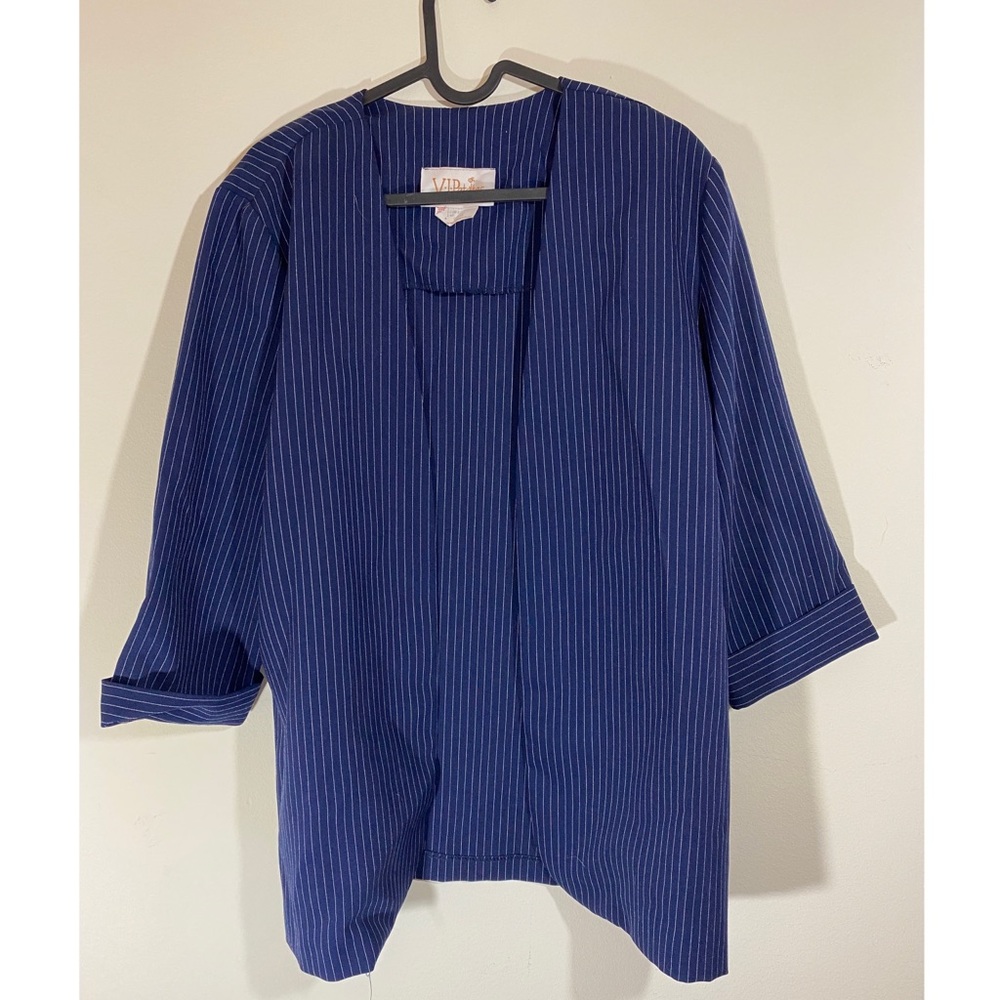 Vintage Blue/White Pinstripe Skirt & Jacket